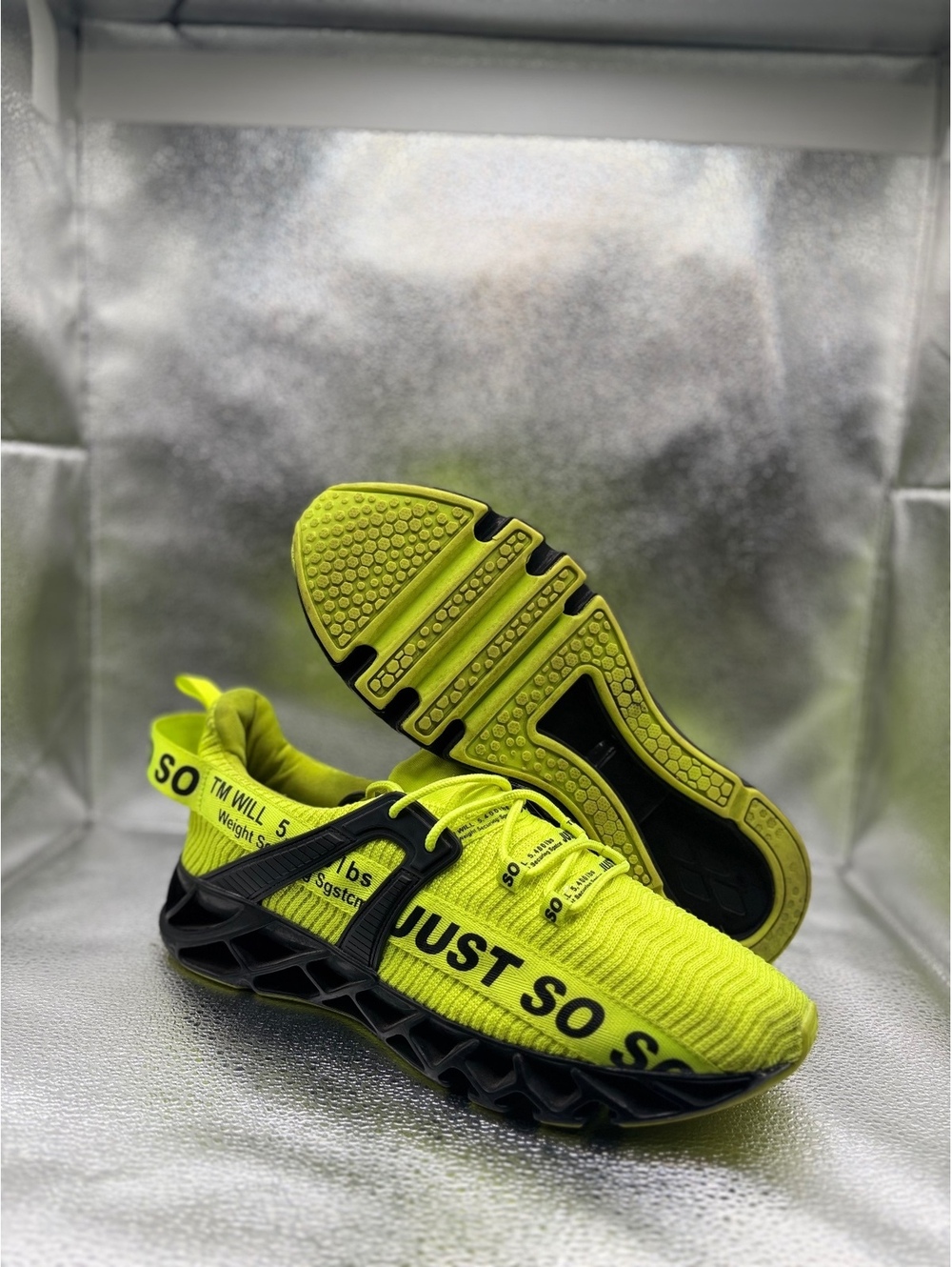 Just so so athletic neon green sneakers